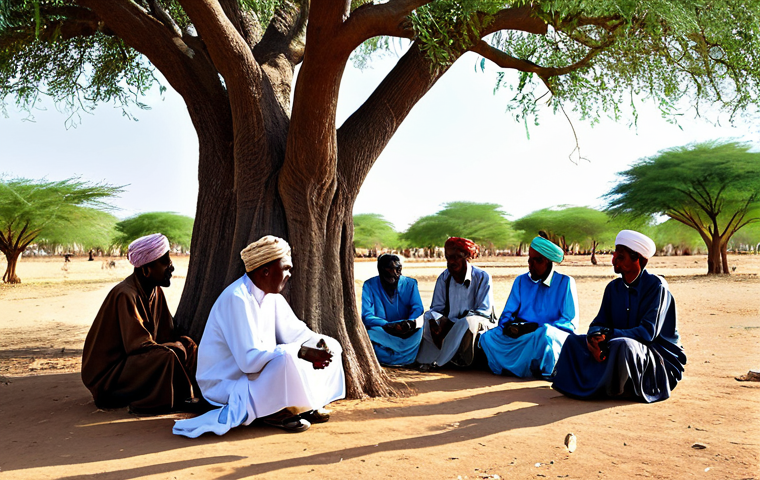 **

"A gathering of Somali elders in a village, fully clothed in traditional attire, discussing community matters under a large acacia tree, safe for work, appropriate content, professional, modest clothing, perfect anatomy, natural proportions, high-quality photography, family-friendly."

**
