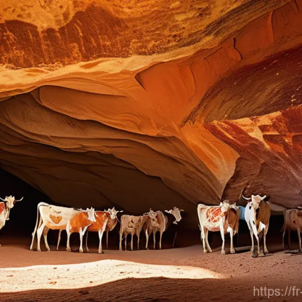 소말리아 고고학 연구 - **Prompt 1: Laas Geel Ancient Cave Art**
    "A wide shot of a brightly lit cave interior in the sem...