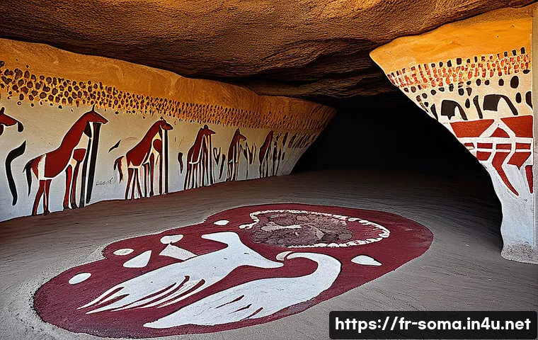 소말리아의 역사적 명소 - **Ancient Somali Rock Art at Laas Geel**
A highly detailed, realistic image depicting the interi...